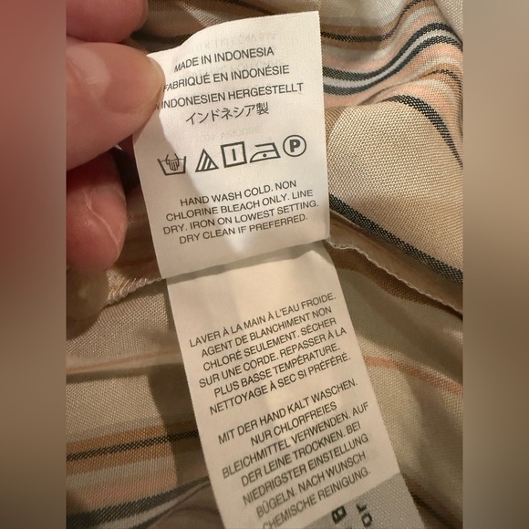 NWT Madewell Striped Poplin Button-Up Shirt XS Lightweight Short Sleeve - Picture 5 of 5